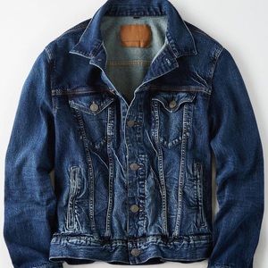 American Eagle Oversized Dark Wash Jean Jacket
